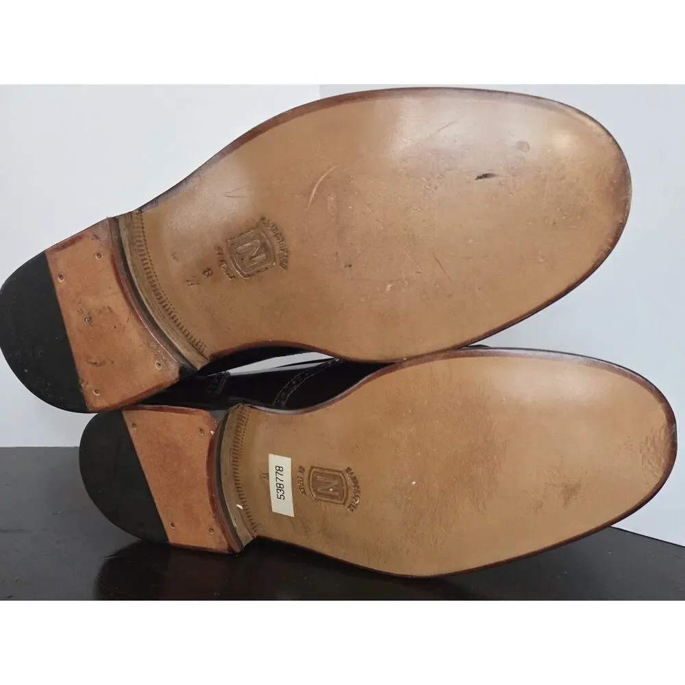 John W Nordstrom Men Kiltie Tassel Wingtip Loafers 8 W Burgundy Italy Leather